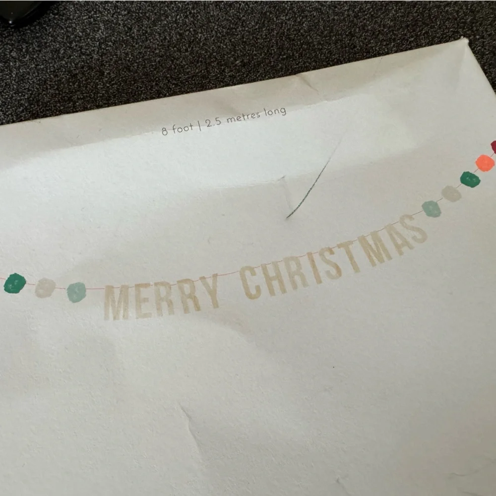 NIB Meri Meri 8 Ft Merry Christmas Garland